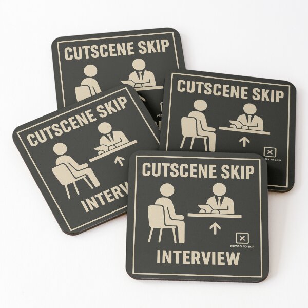 Item preview, CUTSCENE SKIP — INTERVIEW (Minimal UI Poster) designed and sold by GooberCore.