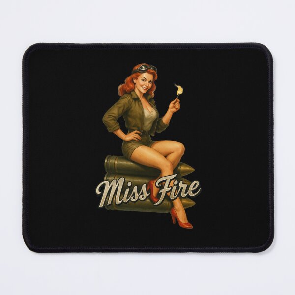 Item preview, Miss Fire – WWII Pin-Up Nose Art Girl designed and sold by getpressedshirt.