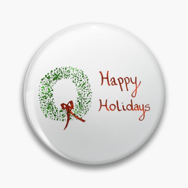 Item preview, Happy Holidays Wreath - Festive Hand-Drawn Christmas Design designed and sold by GraceMarieandCo.