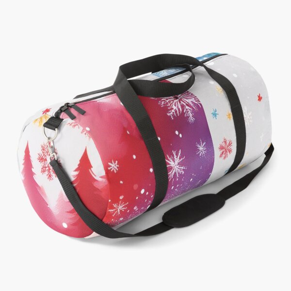 Artikelvorschau, Regenbogenfarben Winter Kiefern Landschaft Aquarell Malerei abstrakten Stil, Schneeflocken fallen, helle lebendige Farben Winterurlaub Jahreszeit Dekor entworfen und verkauft von navitalidesign.