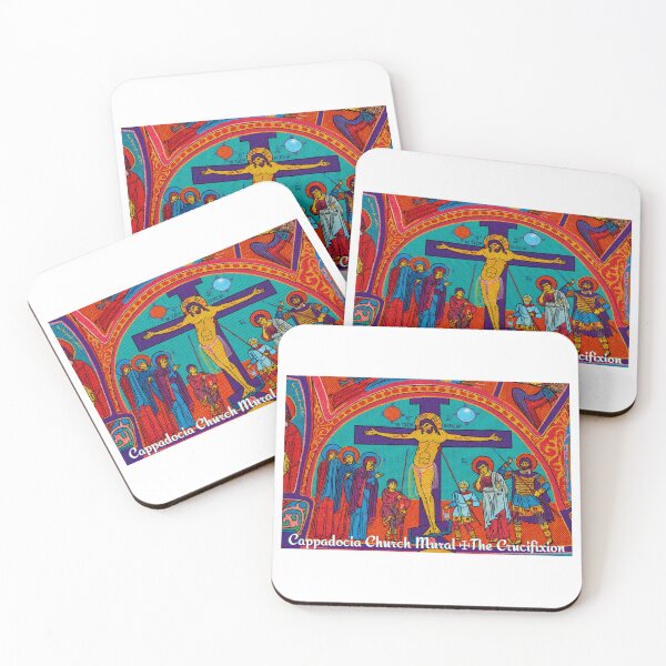 Item preview, Cappadocia Church Mural ✝ The Crucifixion – Byzantine Pop Art Revival designed and sold by asliberry.