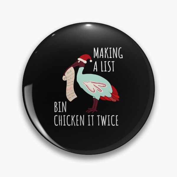 Item preview, Christmas Bin Chicken Australian Ibis Funny Black Background  designed and sold by Samdebacker.