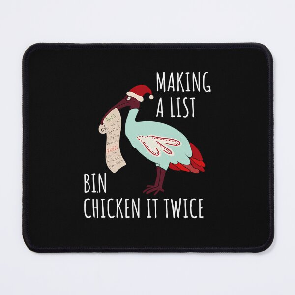 Item preview, Christmas Bin Chicken Australian Ibis Funny Black Background  designed and sold by Samdebacker.