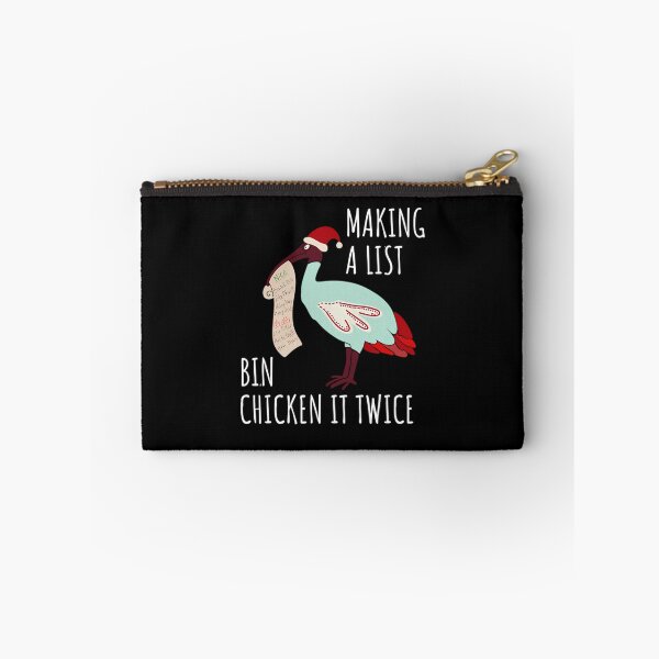 Item preview, Christmas Bin Chicken Australian Ibis Funny Black Background  designed and sold by Samdebacker.