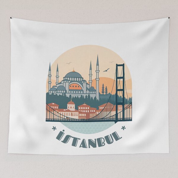 Item preview, Istanbul Cityscape Travel Souvenir - Bosphorus Bridge & Mosque  designed and sold by asliberry.