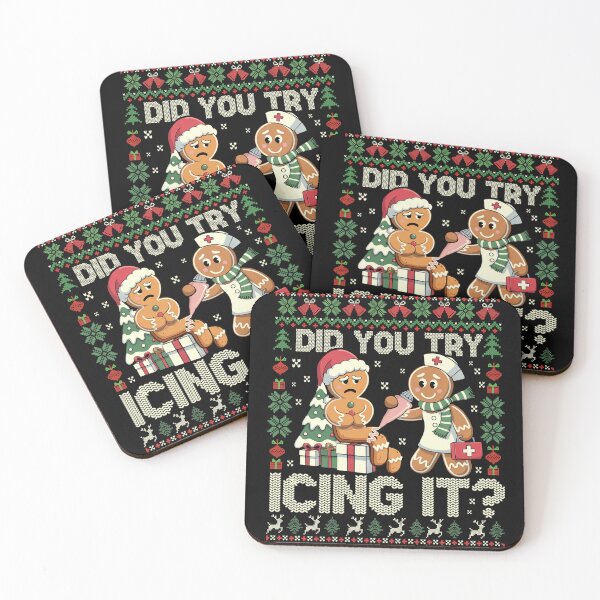 Item preview, Ugly Christmas Sweater Did You Try Icing It Funny Nurse Saying designed and sold by BlightedArt.