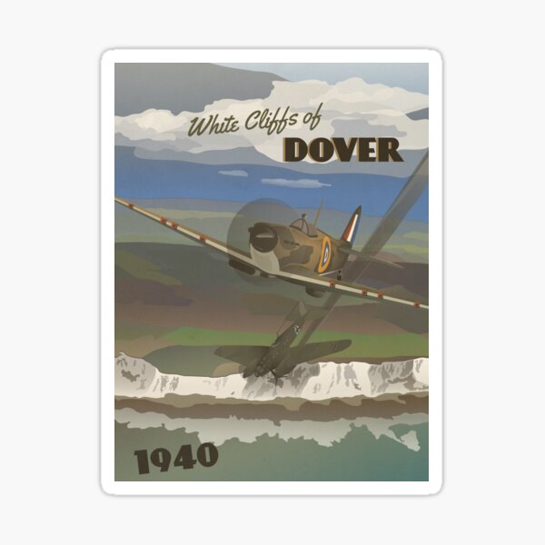 Dover Cliffs 1940 "Battle of Britain Travel Poster" Sticker