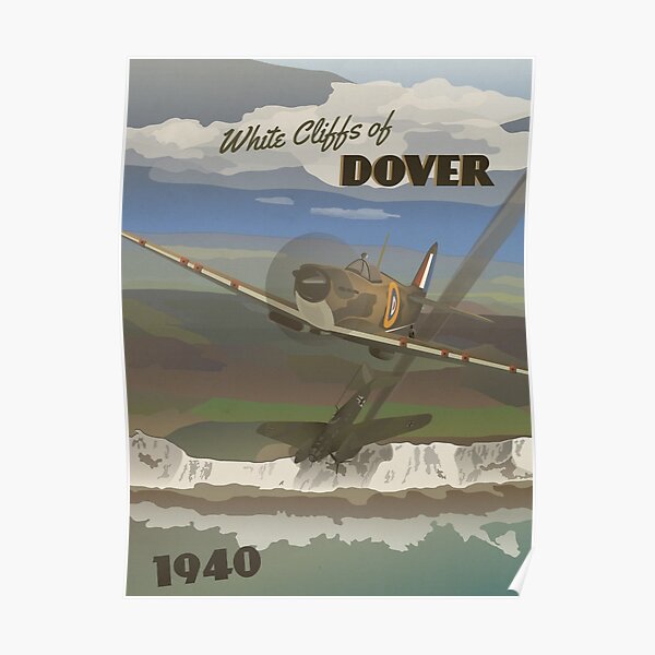 Dover Cliffs 1940 "Battle of Britain Travel Poster" Poster