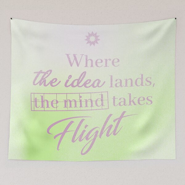 Item preview, WHERE THE IDEA LANDS, THE MIND TAKES FLIGHT-LIME GREEN designed and sold by LIS AND MELIVERSO.
