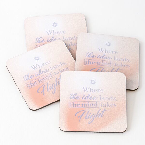 Item preview, WHERE THE IDEA LANDS, THE MIND TAKES FLIGHT-CORAL designed and sold by LIS AND MELIVERSO.