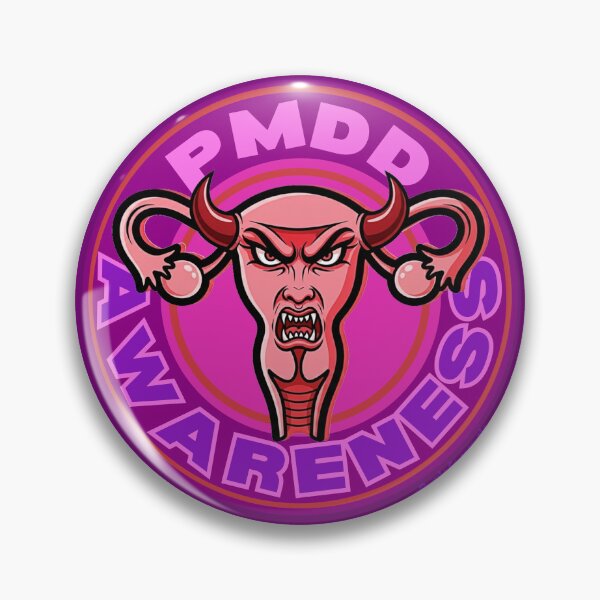 Item preview, PMDD Awareness Logo | Angry Womb with Horns (Version 2) designed and sold by QuirkyGuacamole.