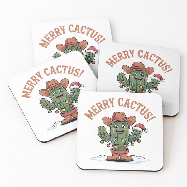 Item preview, Cute Western Christmas Cactus Cartoon Festive Holiday Character designed and sold by chattsuede.