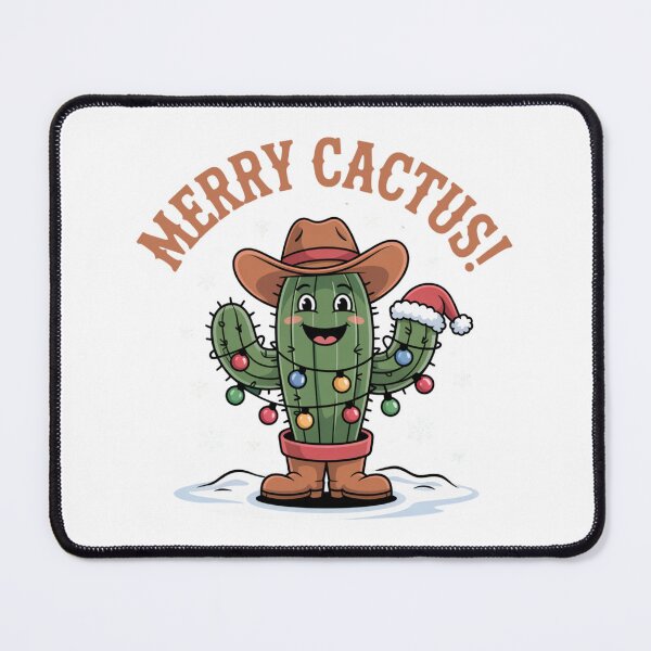 Item preview, Cute Western Christmas Cactus Cartoon Festive Holiday Character designed and sold by chattsuede.