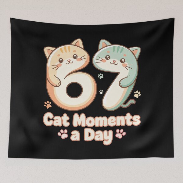 Item preview, 67 Six Seven 6-7 Cat Meme designed and sold by BlightedArt.