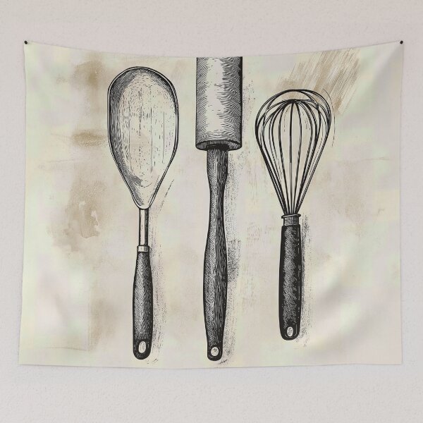 Item preview, Vintage Kitchen Tools Engraving designed and sold by Nytheris.