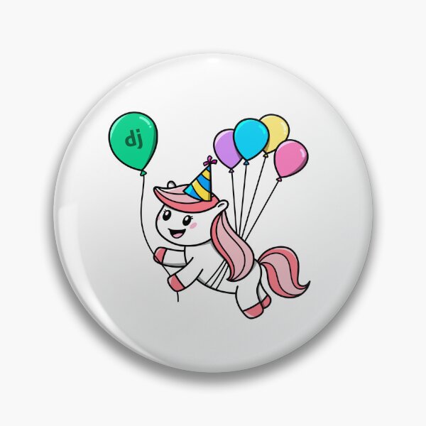 Item preview, Django Birthday Pony with Balloons designed and sold by sjbitcode.
