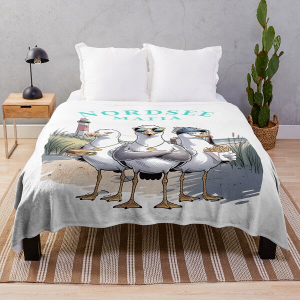 Item preview, North Sea Mafia – Funny seagull gang with lighthouse, fries & burgers designed and sold by Jawoahl.