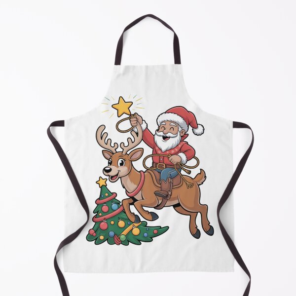 Item preview, Funny Cowboy Santa Western Christmas Cartoon Festive Scene designed and sold by chattsuede.