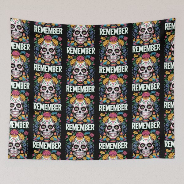 Item preview, Day of the Dead – Vibrant Halloween Sugar Skull Recuerda Calavera designed and sold by Taans-Creation.