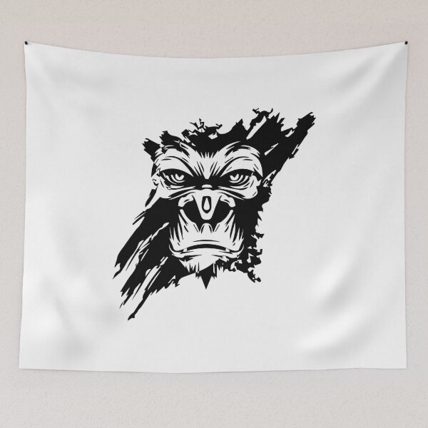 Item preview, Fierce Gorilla Face Abstract Brush Art designed and sold by NxtGenDesigns.