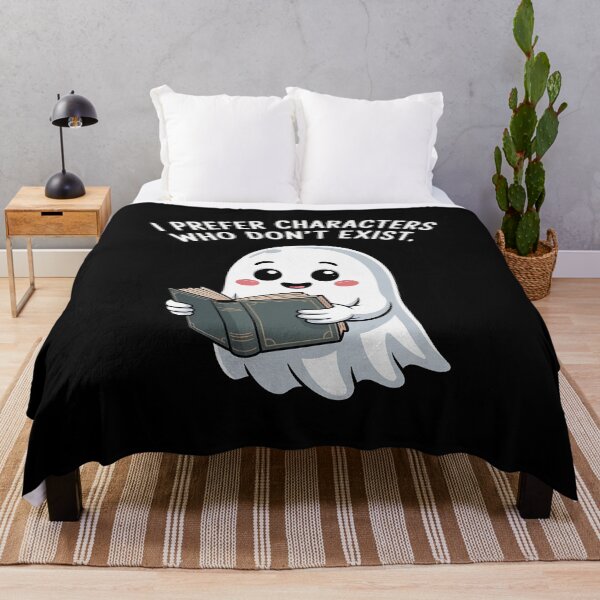 Item preview, I Prefer Characters Who Don't Exist Ghost Book Hug designed and sold by ticlitule.