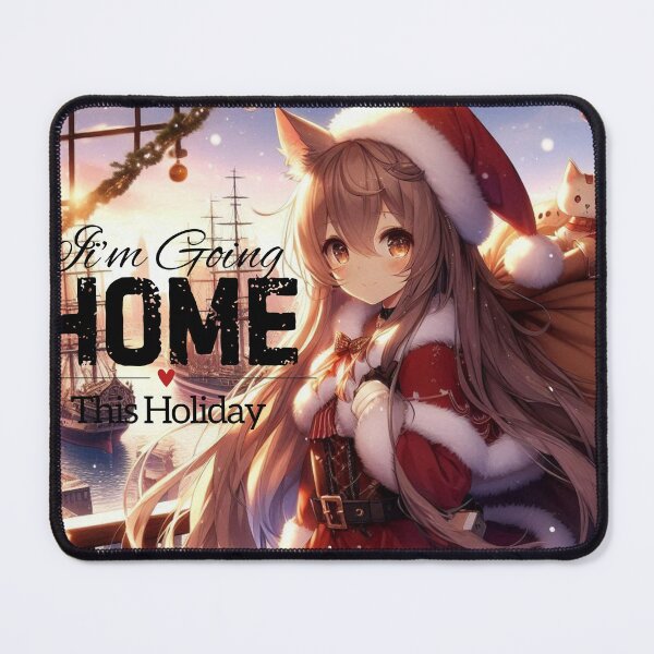 Item preview, Home This Christmas Anime Cute Girlfriend romantic getaway holiday with cat ears and tail Christmas Theme (silvergoldvisionary) designed and sold by SGVisionary.