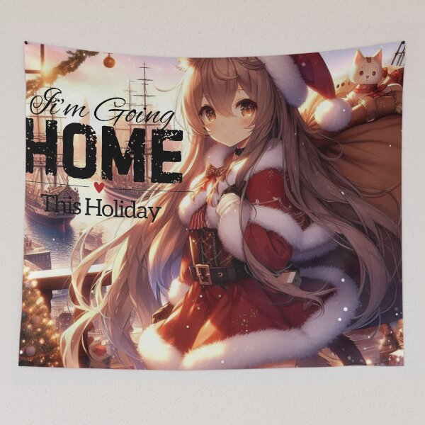 Item preview, Home This Christmas Anime Cute Girlfriend romantic getaway holiday with cat ears and tail Christmas Theme (silvergoldvisionary)   designed and sold by SGVisionary.