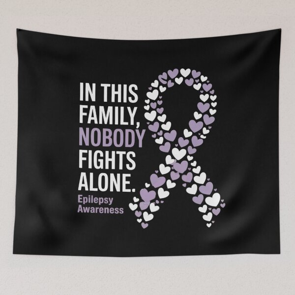 Item preview, In This Family Nobody Fights Alone – Epilepsy Awareness Ribbon designed and sold by Gogetgiggles.
