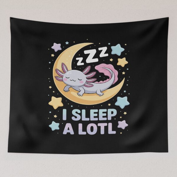 Item preview, I Sleep A Lotl, Cute Axolotl Sleeping designed and sold by BiellaSar.