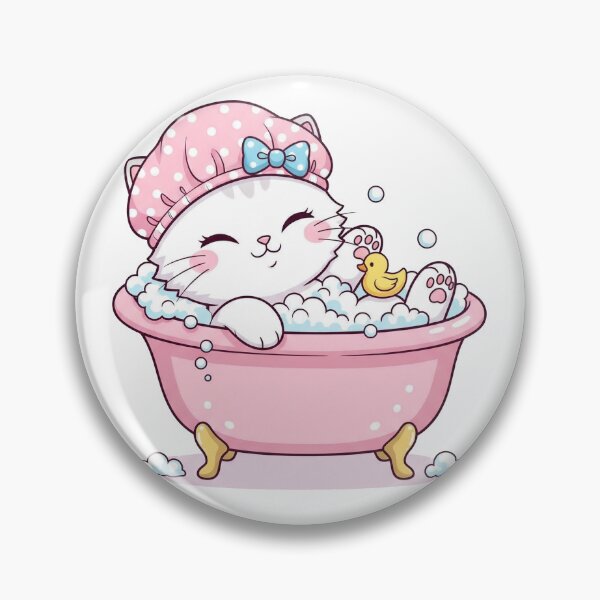 Item preview, Pink Polka Dot Shower Cap Cat designed and sold by StellasRealm.