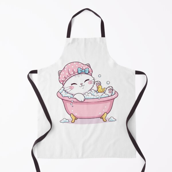 Item preview, Pink Polka Dot Shower Cap Cat designed and sold by StellasRealm.