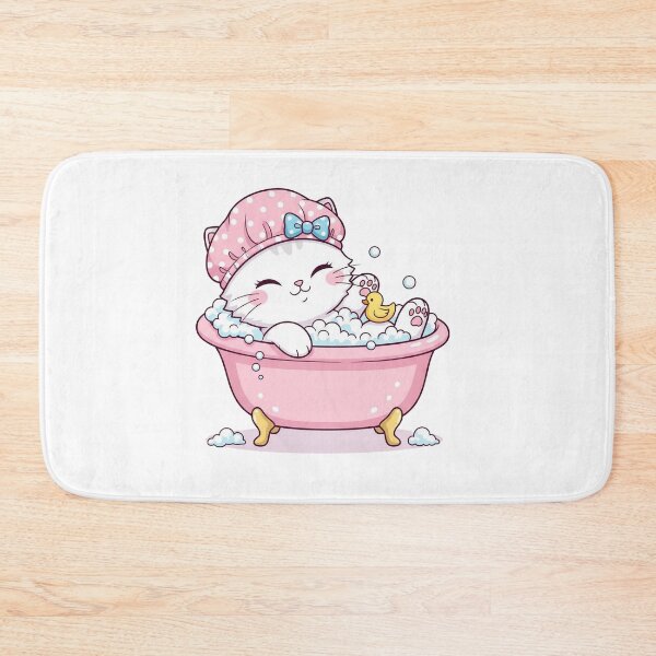 Item preview, Pink Polka Dot Shower Cap Cat designed and sold by StellasRealm.