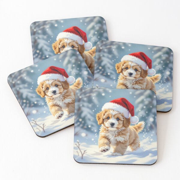 Item preview, Mini Bernedoodle in Santa Hat designed and sold by Wags & Tails.
