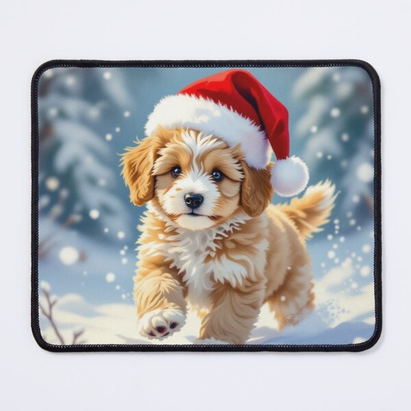 Item preview, Mini Bernedoodle in Santa Hat designed and sold by Wags & Tails.