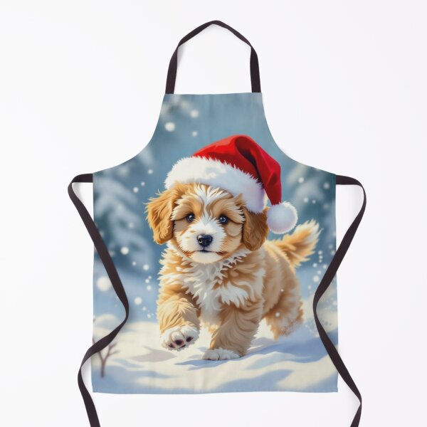 Item preview, Mini Bernedoodle in Santa Hat designed and sold by Wags & Tails.