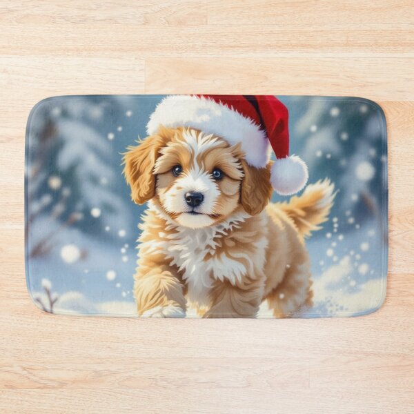 Item preview, Mini Bernedoodle in Santa Hat designed and sold by Wags & Tails.