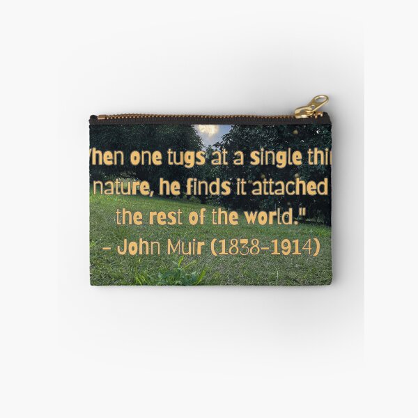 Item preview, “Tug at a Single Thing in Nature – John Muir Quote under Orange Trees” designed and sold by TrisaThyme.