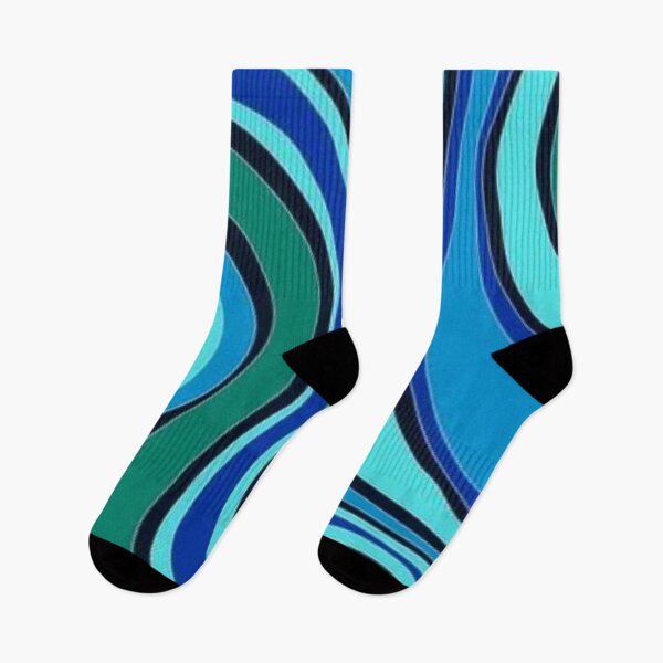 Item preview, Blue green abstract swirly waves pattern designed and sold by PATTERN4PATTERN.