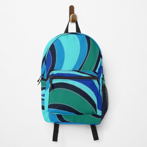 Item preview, Blue green abstract swirly waves pattern designed and sold by PATTERN4PATTERN.