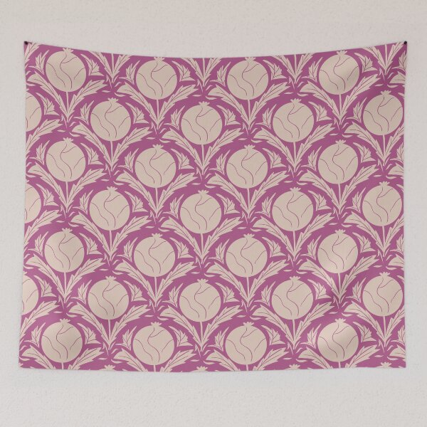 Item preview, Flower patter pink and beige designed and sold by mangopuffstudio.