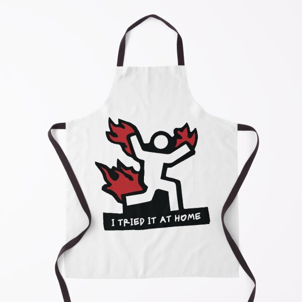 Item preview, I Tried It At Home Funny Graphic Tee: Caution Sign on Fire Meme designed and sold by activlifewear.