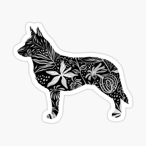 Australian Cattle Dog Flowers Sticker