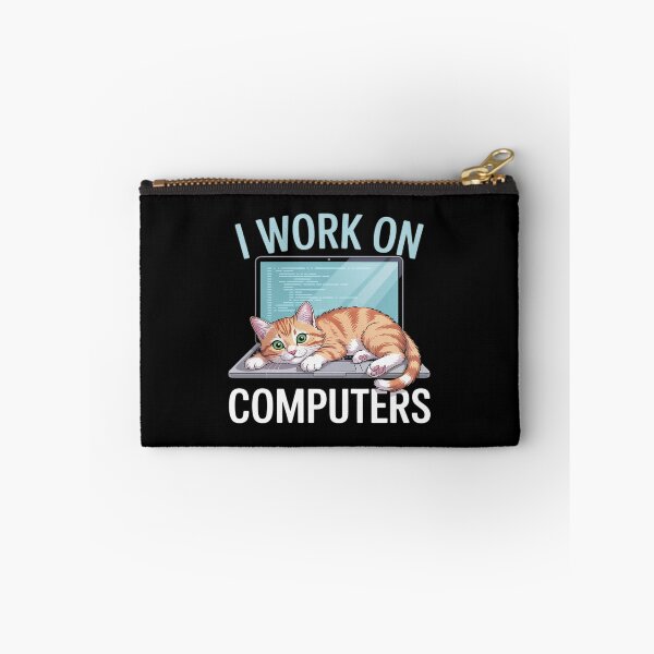 Item preview, I Work On Computers - Funny Cat Lover Kitten Kitty designed and sold by August4Laughs25.