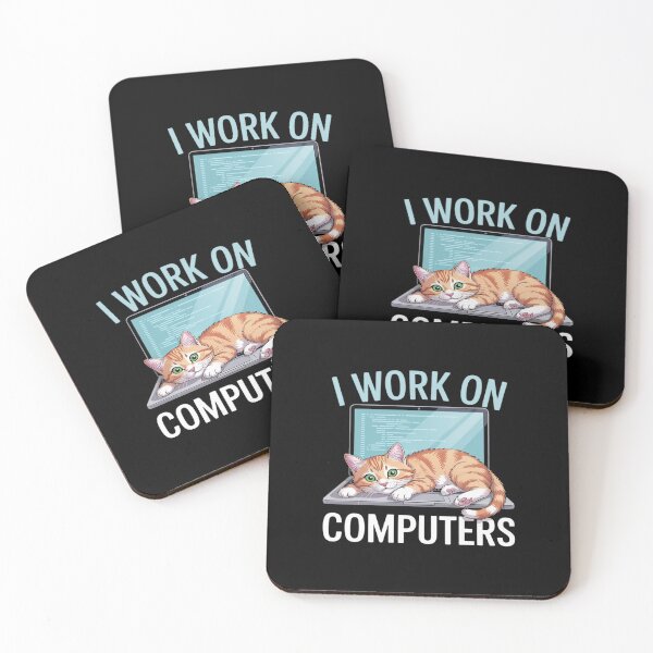 Item preview, I Work On Computers - Funny Cat Lover Kitten Kitty designed and sold by August4Laughs25.