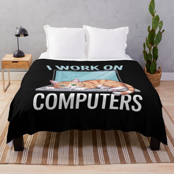Item preview, I Work On Computers - Funny Cat Lover Kitten Kitty designed and sold by August4Laughs25.