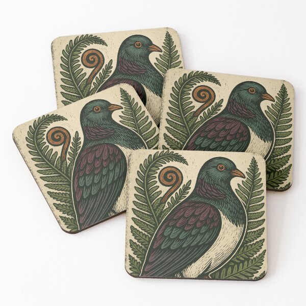 Item preview, Kererū with Ferns designed and sold by MvuuStudio.
