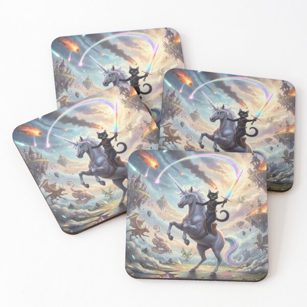 Item preview, CUTE BLACK CAT ON UNICORN CHAOS designed and sold by Obinne.