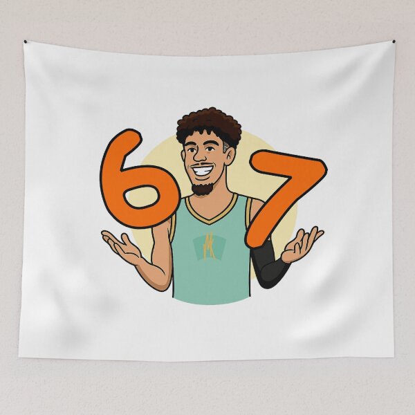 Item preview, 6-7 Basketballer Meme – Viral Six Seven Hands Cartoon designed and sold by JMKPrintPress.