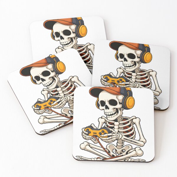 Item preview, Skeleton Gamer – Spooky Halloween Gaming Controller and Headphones Design designed and sold by faamyo.