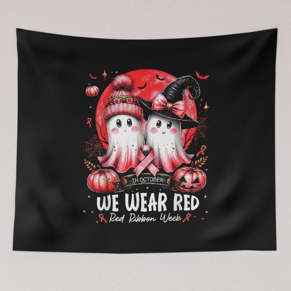 Item preview, in October We Wear Red Ghost Witch Red Ribbon Week Halloween designed and sold by shannonanne18.